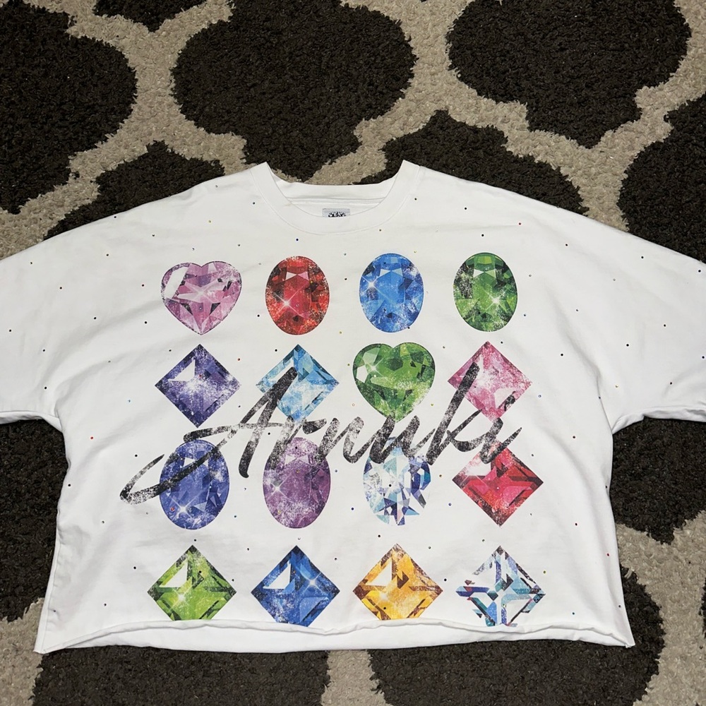 Colorful Gemstone Graphic Sweatshirt